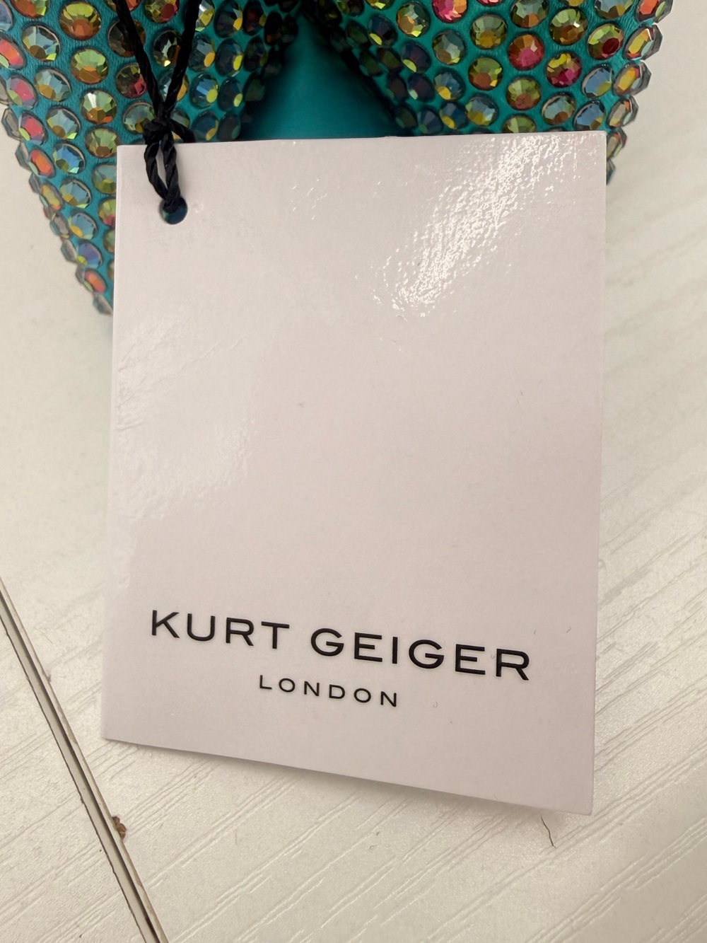 KURT GEIGER Mini Brixton Crystal Ombré Purple Rainbow Crossbody Bag NWT - Picture 9 of 14